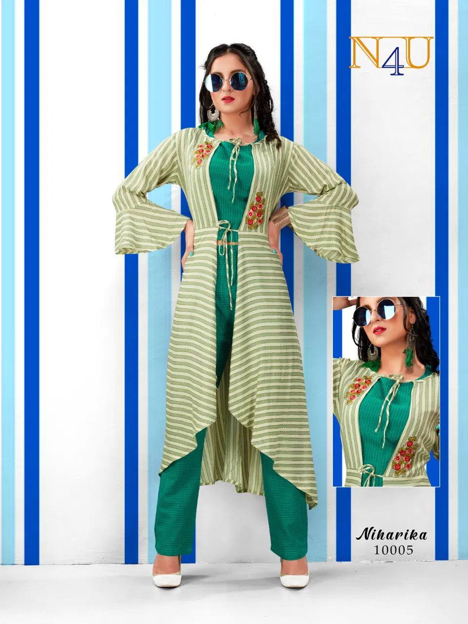 N4u Niharika Latest Fancy Designer  South Cotton Handloom Exclusive Fancy Kurti Collection